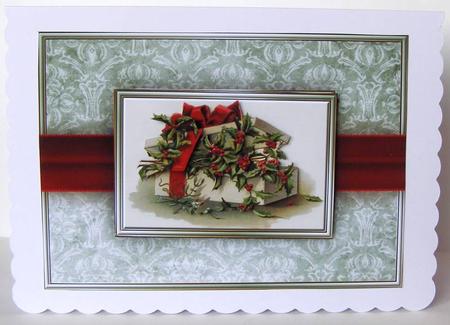 Gift Box of Holly Quick Card by Margaret McCartney