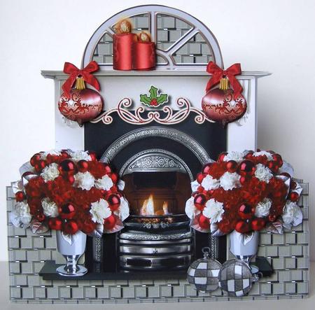 Fireplace Christmas Flowers & Baubles Mini Kit by Margaret McCartney