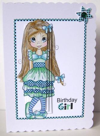Birthday Girl Poppy Card Topper by Margaret McCartney