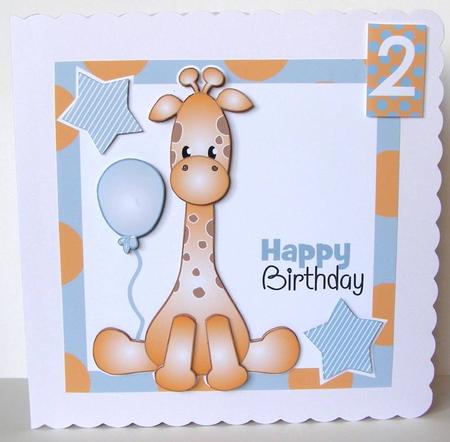 Giraffe Blue Birthday Topper Mini Kit by Margaret McCartney