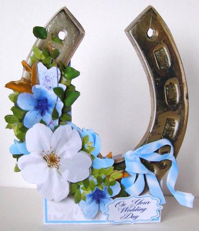 Flowers & Things Shaped Card Kit - Wedding Horse-shoe by Margaret McCartney