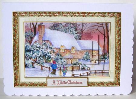 A White Christmas Pyramid Card Front by Margaret McCartney