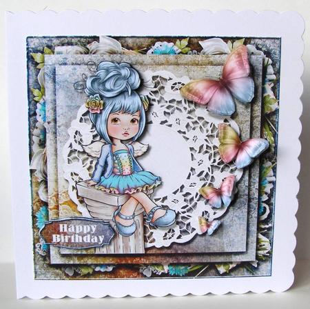 7.5 x 7.5 Card Topper Little Angel by Margaret McCartney