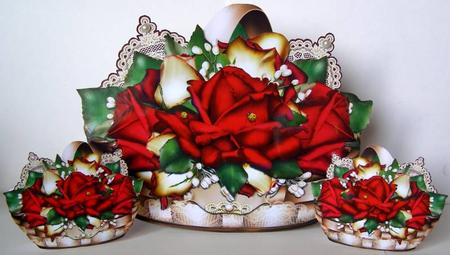 Red Roses Decorative Basket by Margaret McCartney