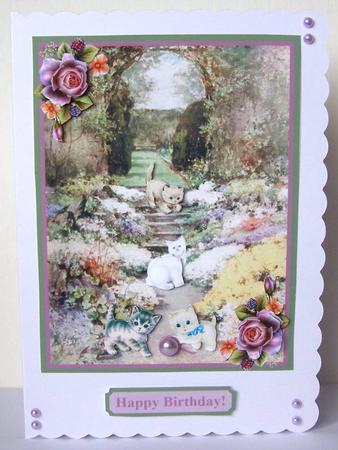 Kittens in the Garden Topper & Decoupage by Margaret McCartney