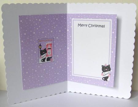 Christmas Little Cat Postbox 5x7 Matching Insert by Margaret McCartney