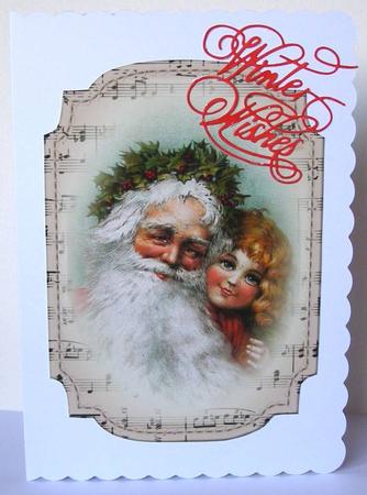 2 Shaped Sheet Music Christmas Toppers - Santa by Margaret McCartney