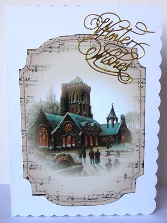 2 Shaped Sheet Music Christmas Toppers - Churches by Margaret McCartney