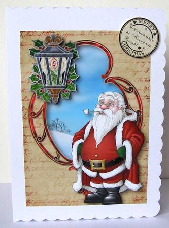 Jolly Santa & Christmas Script Frame by Margaret McCartney