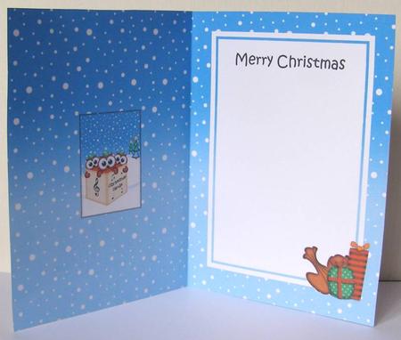 Christmas Carol Singing Owls 5x7 Matching Insert by Margaret McCartney