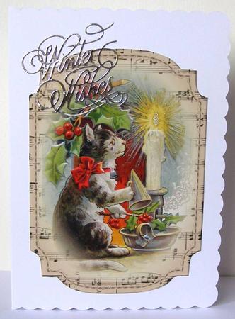 2 Shaped Sheet Music Christmas Toppers - Cat & Mice by Margaret McCartney