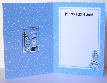 Christmas Hoot & Little Hoot Owl Postbox 5x7 Matching Insert by Margaret McCartney