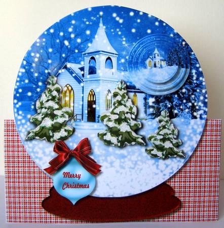 Snow Globe Christmas Church by Margaret McCartney