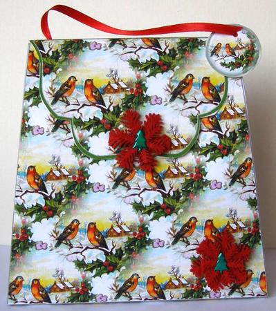 Large Gift Handbag - Christmas Birds by Margaret McCartney