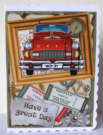 Red Retro Car - Fathers Day #4 by Margaret McCartney