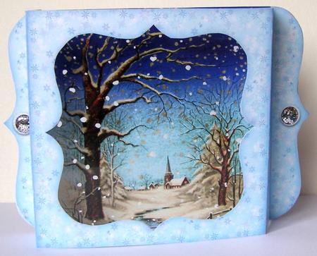 Snowy Church Bracket Edge Shadow Box Fold Card Kit by Margaret McCartney