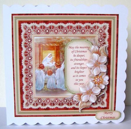 Christmas Floral Tag & Nativity Card Topper & Decoupage by Margaret McCartney