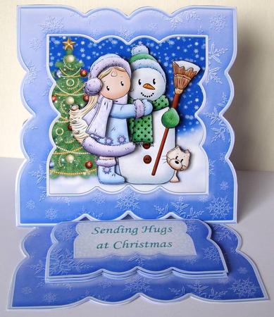 Christmas Snow Hugs Easel Card Kit & Decoupage by Margaret McCartney