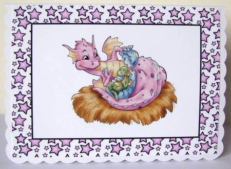 Cute Dragon with Little Baby A5 Insert by Margaret McCartney