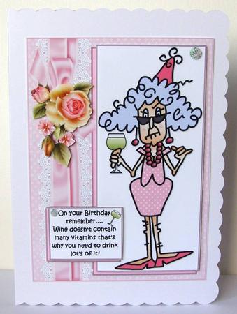 Stella and Her Birthday Wine Quick Card by Margaret McCartney