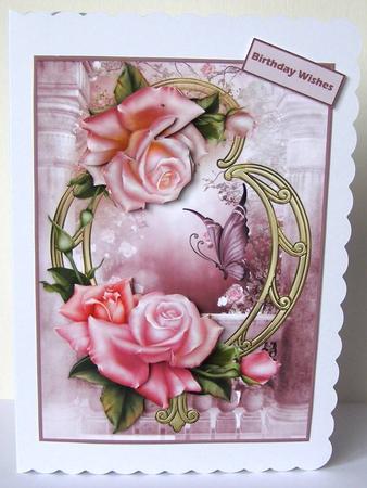 Vintage Pink Rose and Decoupage by Margaret McCartney