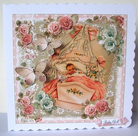 Beautiful Vintage Style Baby Girl Topper by Margaret McCartney
