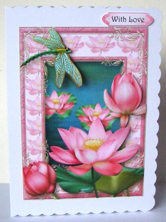 Beautiful Lotus Blooms & Matching Frame by Margaret McCartney