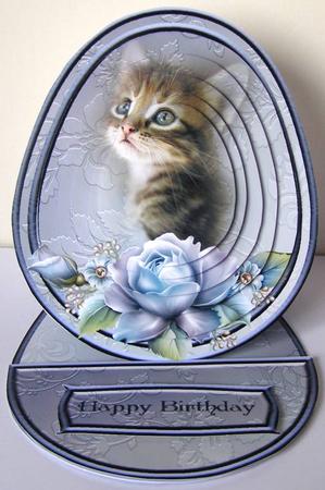 Porcelain Kitten Easel Card Kit by Margaret McCartney