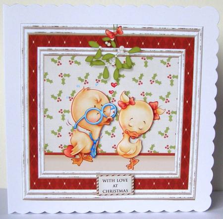 7.5 x 7.5 Card Topper Christmas Love by Margaret McCartney
