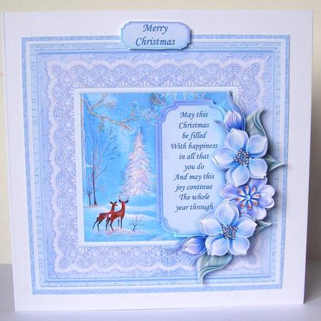 Christmas Floral Tag & Woodland Deer Card Topper & Decoupage by Margaret McCartney