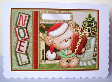 Ted's Christmas Card Topper & Decoupage by Margaret McCartney