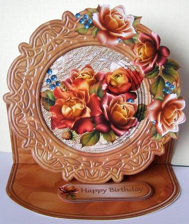 Autumn Roses Framed Easel Card Mini Kit by Margaret McCartney