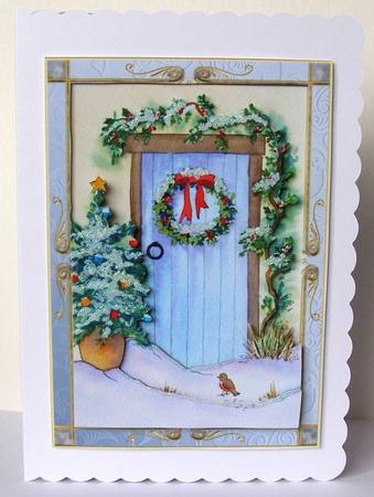 Watercolour Christmas Door + Decoupage by Margaret McCartney