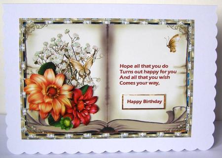 Dahlia Book Topper with Decoupage by Margaret McCartney