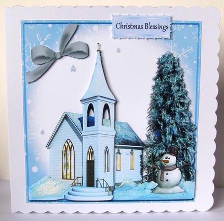 Beautiful Christmas Church 8x8 Mini Kit by Margaret McCartney