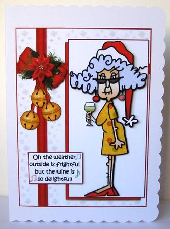 Stella Singing with Her Christmas Wine by Margaret McCartney