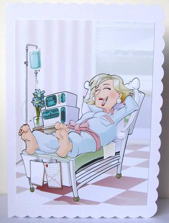Get Well Soon Dudess (blond Hair) A4 by Margaret McCartney