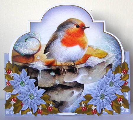Blue Robin Shaped Over 3D Mini Card Kit by Margaret McCartney