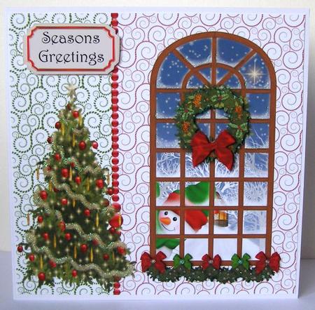 8in Card Front with Decoupage Elements by Margaret McCartney