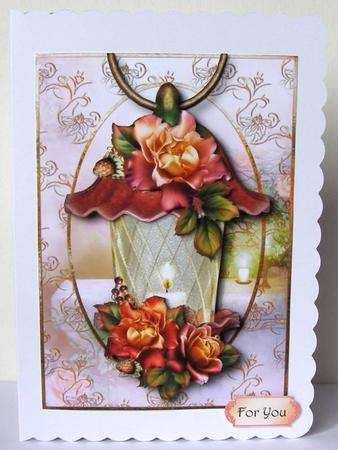 Beautiful Floral Lantern - Sunset Roses by Margaret McCartney