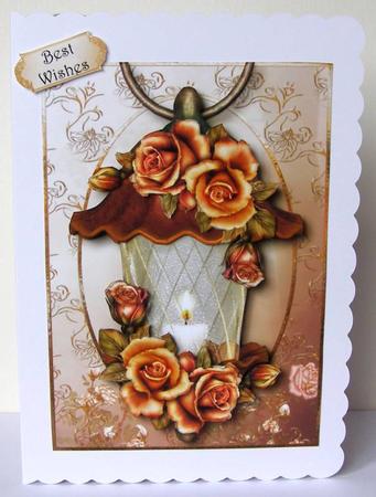 Beautiful Floral Lantern - Autumn Roses by Margaret McCartney