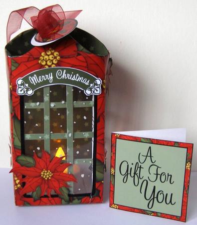 3D Xmas Poinsettia Lantern Candle/gift Box Kit by Margaret McCartney