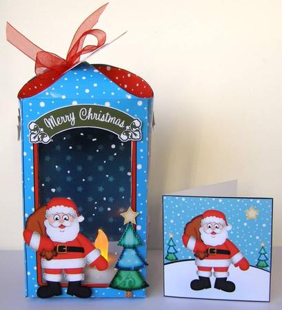 3D Xmas Santa Lantern Candle/gift Box Kit by Margaret McCartney