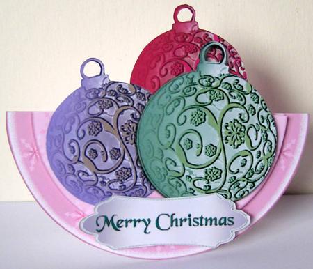 3 Baubles - Rocker Card by Margaret McCartney
