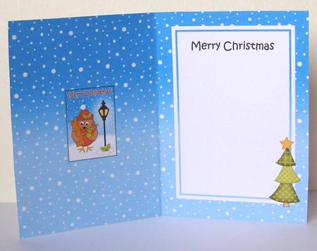 Xmas Cute Little Robin 5x7 Matching Insert by Margaret McCartney