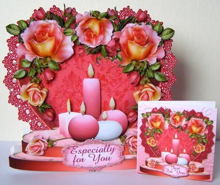Hearts and Roses All Purpose Card Plus Bonus Gift Card by Margaret McCartney