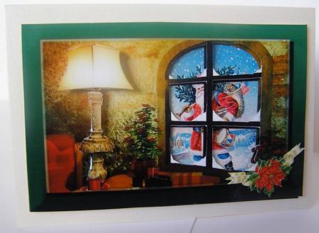 Christmas Window-santa's Visit by Margaret McCartney