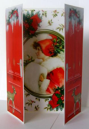 Christmas Lady in Glass Frame, Gatefold by Margaret McCartney
