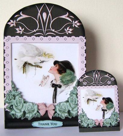 Wonderful Floral Frame Card Girl 6 by Margaret McCartney