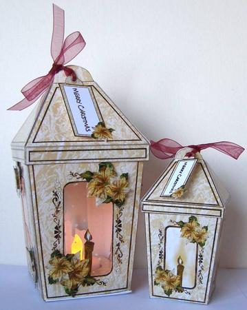 Lantern Shaped Gift Boxes/luminaries - Gold by Margaret McCartney